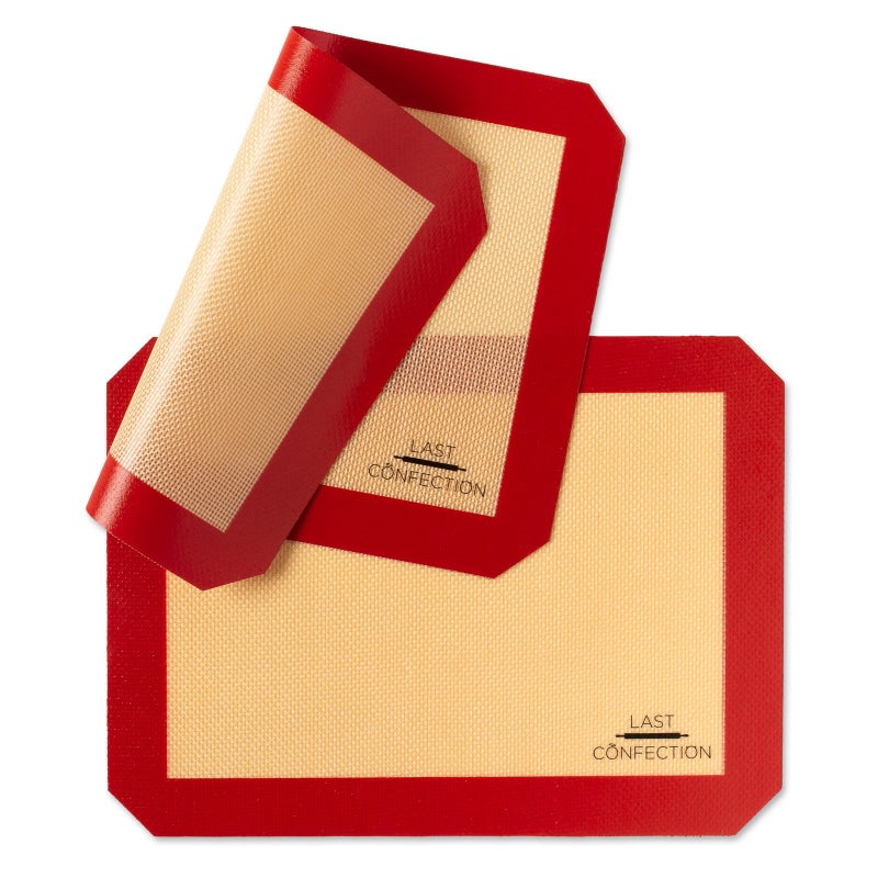 Last Confection Silicone Baking Mat - Set of 2 Non-Stick Quarter Sheet (8-1/2" x 11-1/2") Professional Food Safe Tray Pan Liners - Image 2